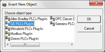 Rys. 3. Konfiguracja serwera OPC 4. Z dostępnych sterowników PLC wybierz GE PLCs Plug-In (Rys.