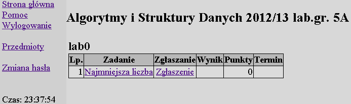 Rysunek 2 - Okno rejestracji nowego użytkownika. UWAGA!!! jako nawę użytkownika proszę wpisać TYLKO NUMER INDEKSU, inne nazwy będą ignorowane i usuwane!