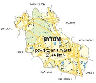 Bytom w Europie Powierzchnia: 69,44 km