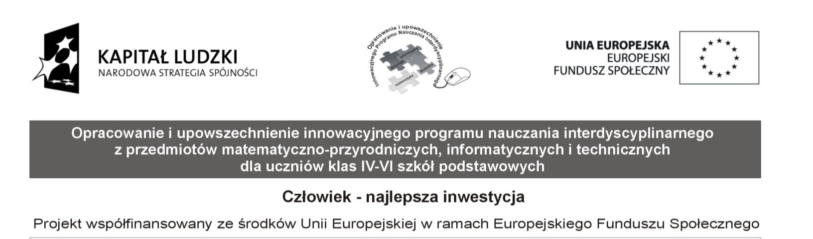 Dyrekcja i Nauczyciele Szkoły Podstawowej Szanowni Państwo, W imieniu prowadzących projekt Opracowanie i upowszechnianie innowacyjnego programu nauczania interdyscyplinarnego z przedmiotów