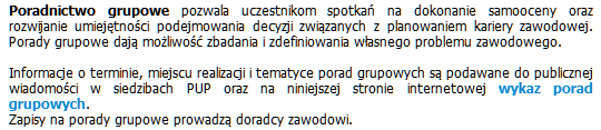 Przykłady z innych obszarów - poradnictwo