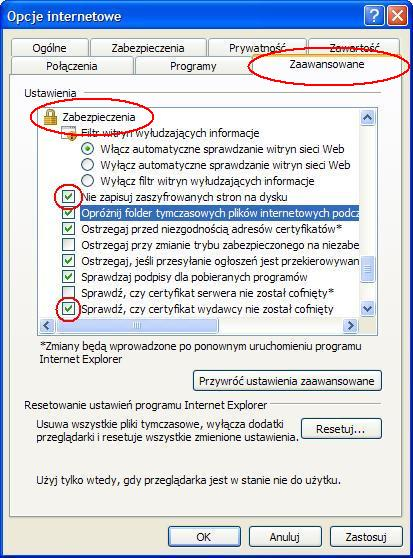Prawidłowe działanie Serwisu jest możliwe po odpowiednim skonfigurowaniu przeglądarki. Konfigurację pokazano na przykładzie przeglądarki Internet Explorer.