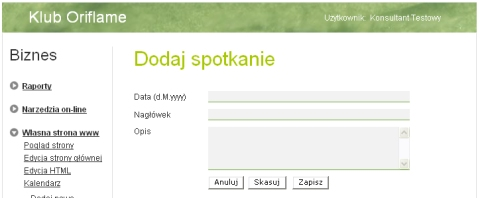 3. Dodawanie informacji dodatkowych Przewodnik: Własna strona www Jeżeli chcesz na swojej stronie www dodać dodatkowe informacje, wykorzystaj do tego link Edycja HTML.