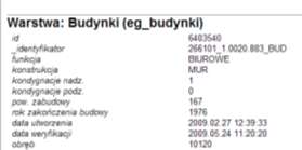 DOSTĘPNE WARSTWY WMS w ArcGIS Budynki Działki