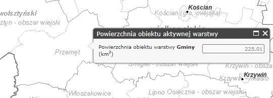 Narzędzia Pomiar Kliknięcie na mapę skutkuje