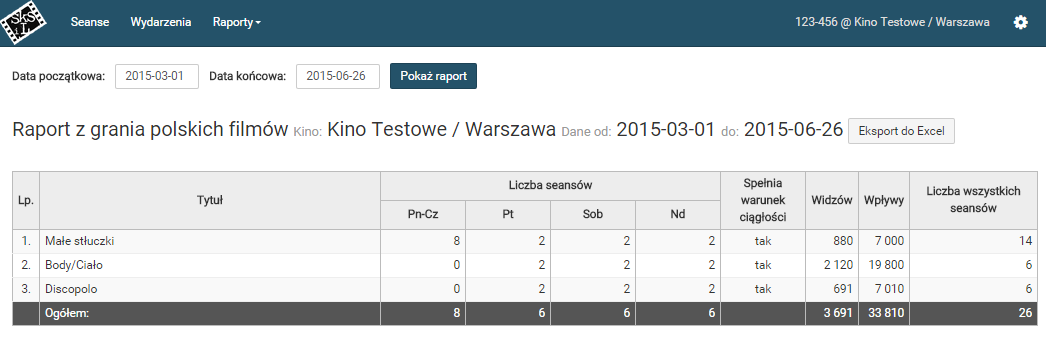 3. Generowanie raportów Aplikacja pozwala na tworzenie trzech rodzajów raportów: Zestawienie miesięczne,