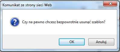 Rys. 62. Okno komunikatu Po poprawnym wypełnieniu wszystkich wymagalnych danych, system generuje komunikat:.