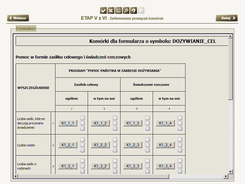 Sprawozdania jednorazowe Chcemy określić, że komórka ma być komórką wyliczaną, w tym celu wybieramy przy niej przycisk.