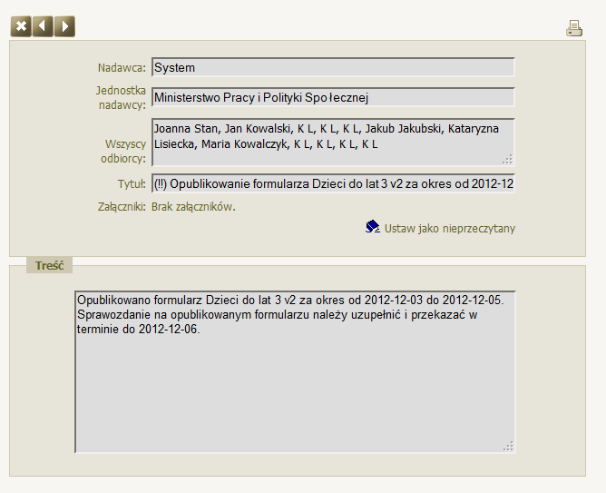 Informacje ogólne Wysyłanie i odbieranie komunikatów W aplikacji SAC istnieje możliwość przesyłania komunikatów między użytkownikami.