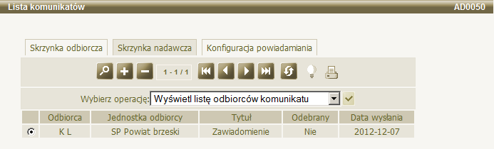 Informacje ogólne Zaznaczenie opcji Odpowiedz wszystkim odbiorcom spowoduje wysłanie wiadomości do wszystkich odbiorców. Za pomocą przycisku możemy wstawić do wiadomości dowolnego odbiorcę.