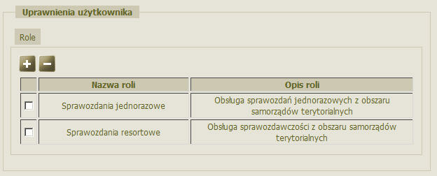 Administracja Zaznaczamy role, które chcemy przypisać i akceptujemy wprowadzone dane. Pojawią się one w dolnej części okna "Dane użytkownika" w sekcji Uprawnienia użytkownika.