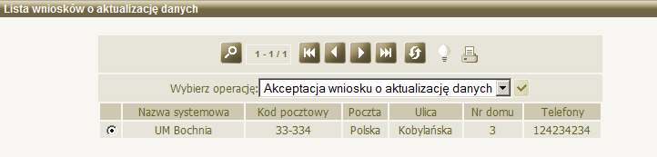 Administracja Obsługa wniosków o aktualizację danych Użytkownicy SAC mają możliwość aktualizacji danych jednostki.