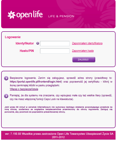 3 I Wstęp Dokument opisuje funkcjonalności Serwisu internetowego dla Klientów indywidualnych posiadających produkty ubezpieczeniowe w Open Life TU Życie S. A.. II Opis funkcjonalności 1.