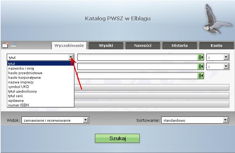 Wyszukiwanie tytuł - wyszukiwanie dokumentu wg tytułu, również tytułu tomu i znaczących dodatków do tytułu.