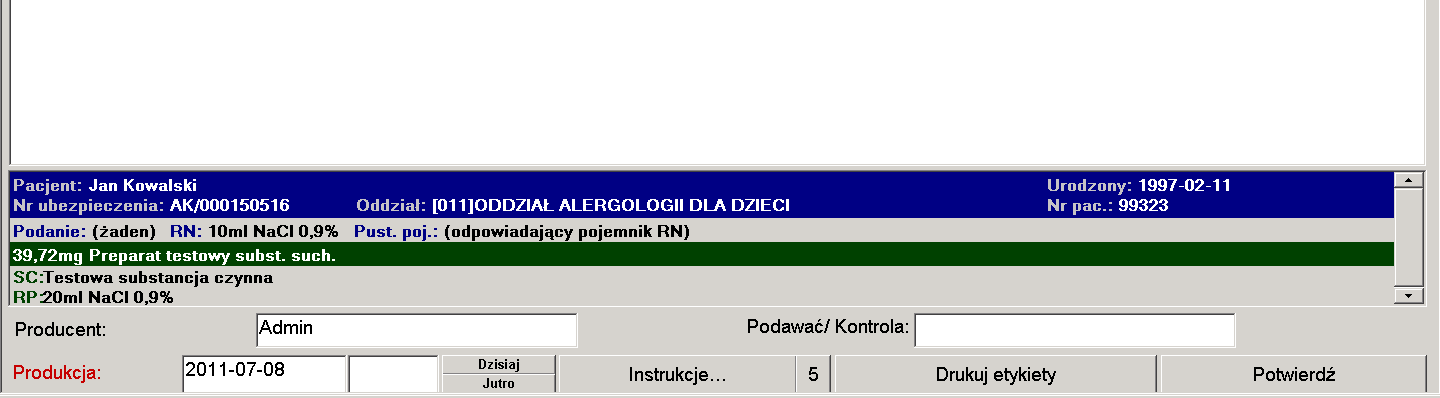 16. Zatwierdzony medykament Tak przygotowany medykament gotowy jest do wyprodukowania.
