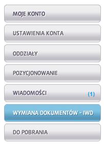 Krok 2. W panelu wybierz zakładkę Wymiana dokumentów IWD. Krok 3.