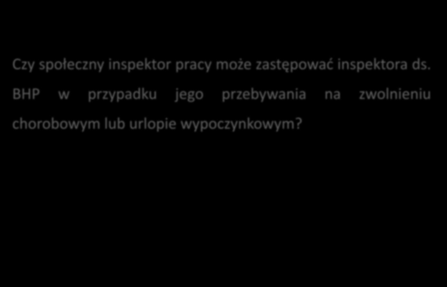 Zatrudnianie pracowników służby bhp c.d. Czy społeczny inspektor pracy może zastępować inspektora ds.