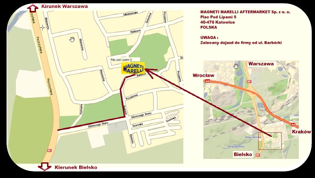 Centrala firmy: W przypadku zainteresowania szkoleniem prosimy o kontakt z działem technicznym : Magneti Marelli Plac pod Lipami 5 40-476 Katowice, Poland Tel.