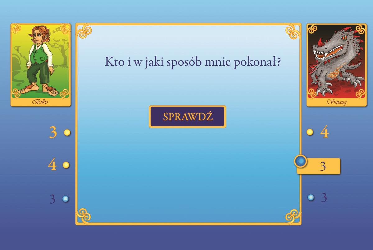 Potoczki w drodze na Smoczą Górę ekrany zadań Zaraz po wpisaniu prawidłowej czwórki liter pojawi się ekran zadań z dwoma awatarami.