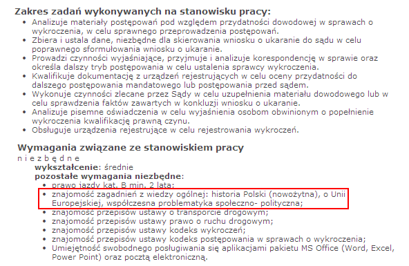 Przykłady wymagań budzących