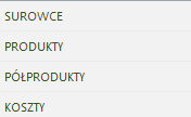 Funkcjonalność Menu modułu Menu modułu składa się z 3 opcji: Operacje wzorcowe lista wzorcowych operacji, z których można budować technologię Technologie lista wzorcowych technologii, które mogą być