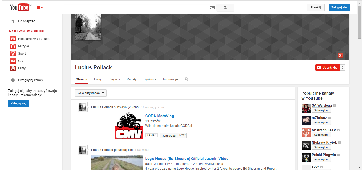 Stalking czy trolling? Korzystając z funkcji Google Wyszukiwanie obrazem znajdujemy jego fotkę w profilu na YouTube.