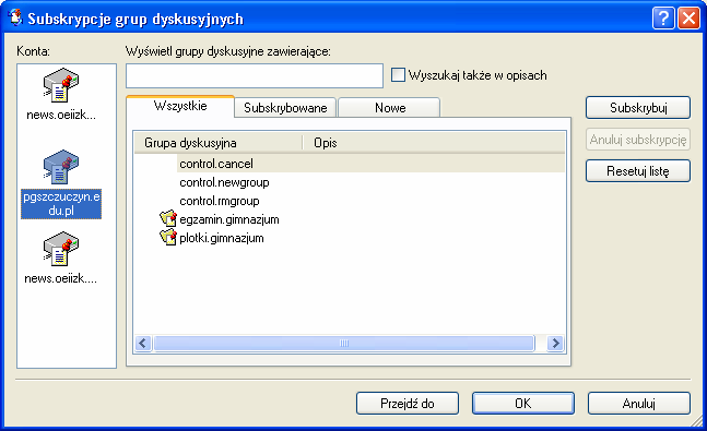 7 13. Wybierz przycisk Dalej. 14. W następnej części wybierz przycisk Zakończ. 15. W oknie Konta internetowe wybierz przycisk Zakończ.