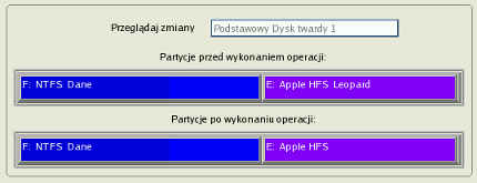 Na stronie Podsumowanie przywracania możliwe jest przejrzenie struktury dysku twardego sprzed i po operacji.