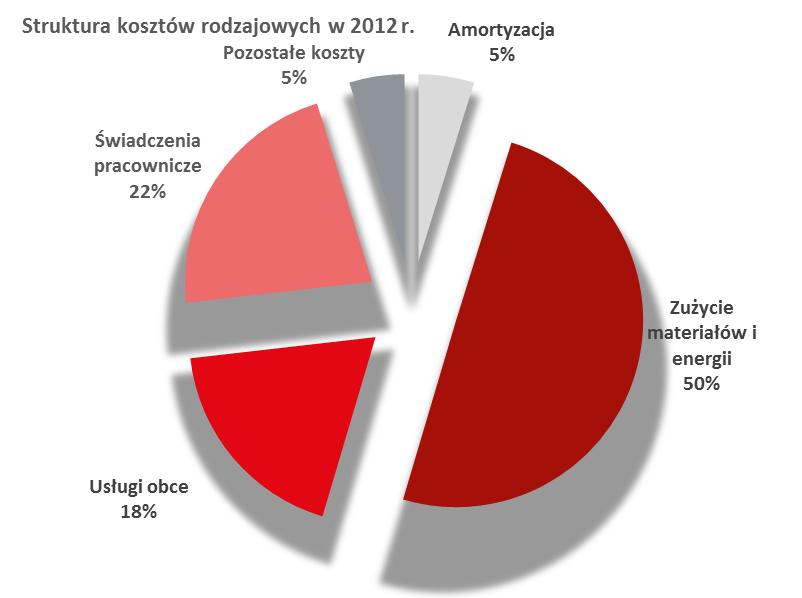 Koszty ogólnego zarządu w 2012 r. wzrosły o 4.875 tys. zł. w stosunku do 2011 r. Wpływ na to miały: koszty związane z przeniesieniem działalności do PSSE wzrost o 1.856 tys.