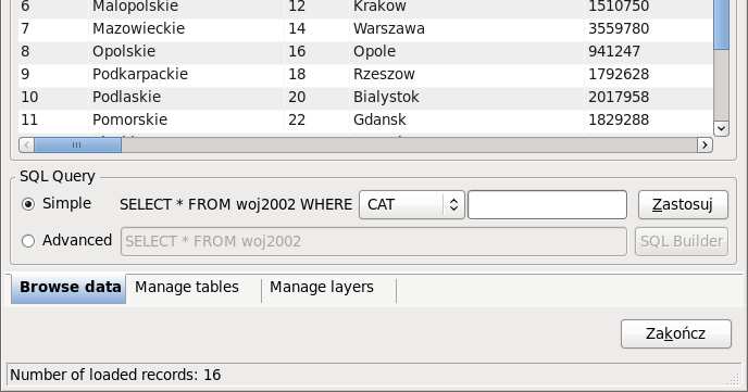 Pełny podgląd tabeli
