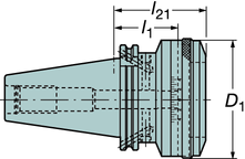 l 1 = długość programowa Wymiary, mm, cale Wielkość złącza Oznaczenie Chłodziwo1) D 1 mm D 1 cale D 5m mm D 5m cale l 1 mm l 1 cale l 21 mm l 21 cale U Wielkość suwaka C5 C5-391.277-01 040A 1 86 3.