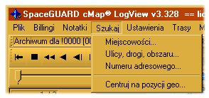 Menu Szukaj: - Miejscowości Umożliwia odnalezienie na mapie miejscowości znajdującej się na mapie.