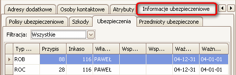 zakładkach. Atrybuty może definiować każdy użytkownik.