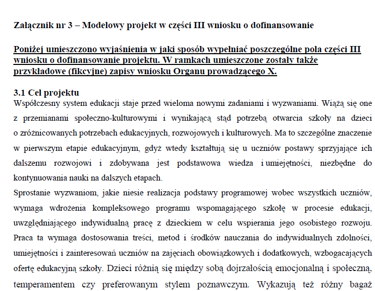 Modelowy projekt części III