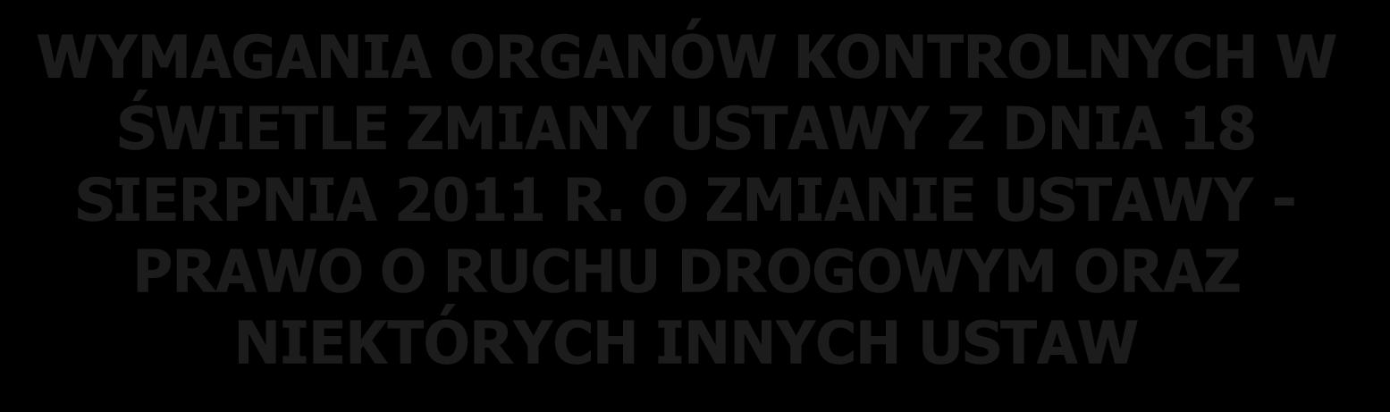 WYMAGANIA ORGANÓW KONTROLNYCH W