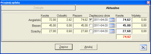 11. Zajęcia dodatkowe. O ile placówka prowadzi i chce rozliczać w programie zajęcia dodatkowe, konieczne jest ich zdefiniowanie (zobacz 2.4. Zajęcia dodatkowe).