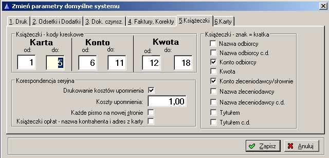 Format daty sprzedaŝy. MoŜliwe są następujące opcje: data - data wystawienia faktury (dd-mm-rrrr) miesiąc i rok - w postaci: kwiecień 2003 Drukowanie adresu do korespondencji na fakturze.