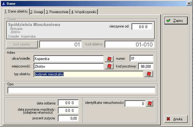 Aby załoŝyć (lub zmodyfikować) obiekt - w Nadzorcy wybieramy menu Przegląd -> Obiekty-zasoby albo wystarczy kliknąć