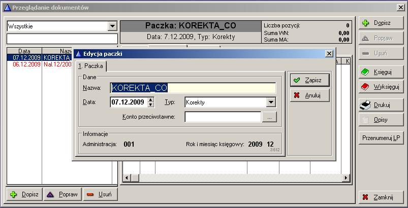 stronie Wn są tworzone dla kaŝdego składnika czynszu.