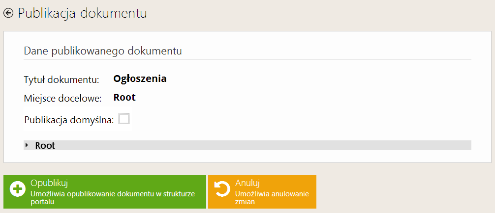 Podręcznik użytkownika PPE Strona 100 z 110 Rysunek 108 Widok okna kryteriów wyszukiwania dla listy dokumentów gotowych do publikacji 5.3.6.