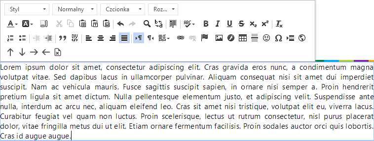 Podręcznik użytkownika PPE Strona 80 z 110 W celu zapisania w systemie wprowadzonej treści strony należy wybrać przycisk Aktualizuj (Zapisuje zmiany do bazy).