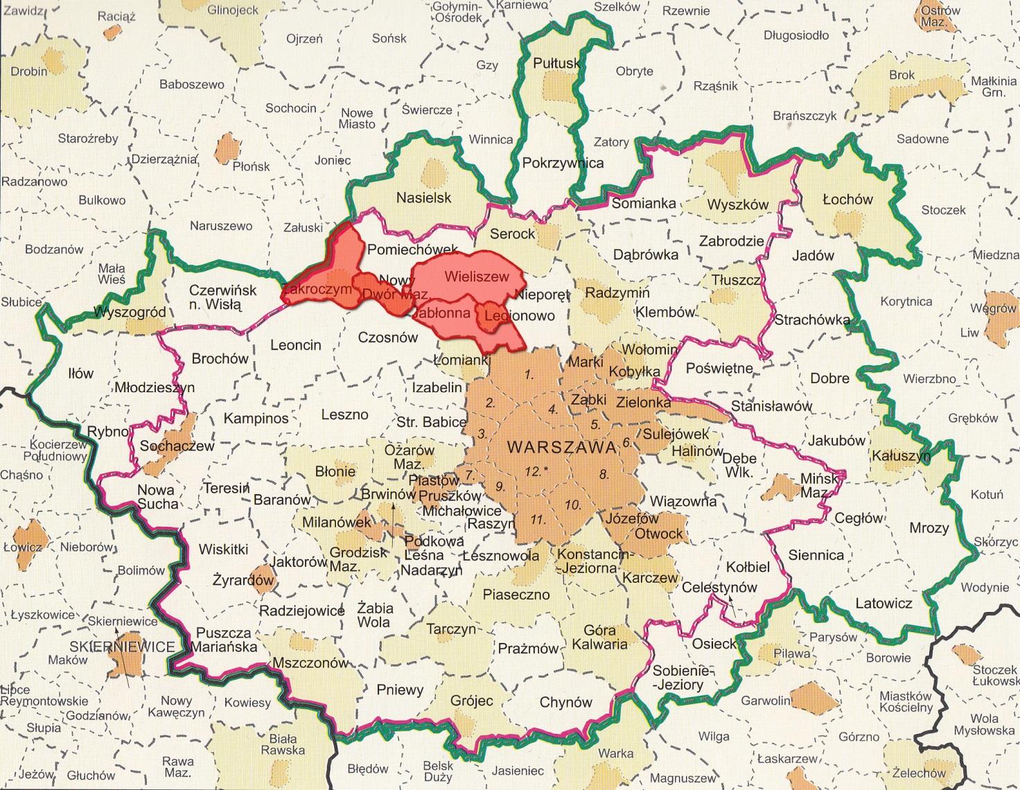 Studium zagospodarowania przestrzennego OMW delimitacja obszaru Obszar