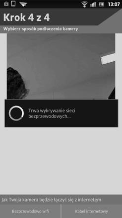 Wyszukiwanie sieci WIFI Po przyciśnięci WIFI kamera wyszukuje