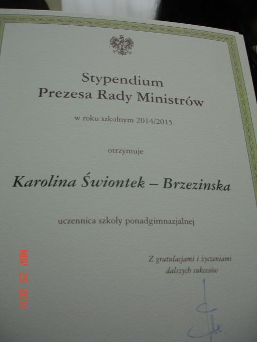 Wręczenie Stypendium Prezesa Rady