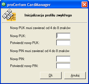 Rys. 3 Okno dialogowe Inicjalizacja profilu zwykłego 6.