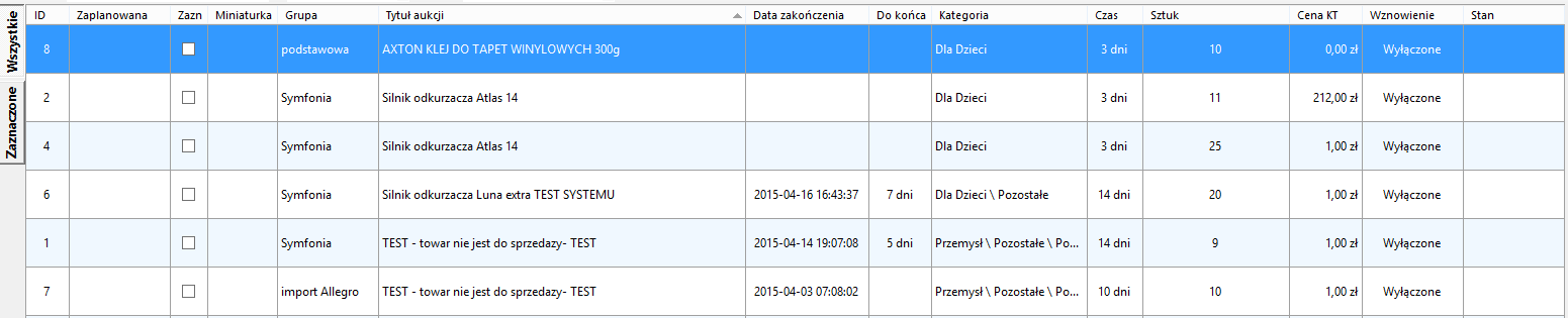 Po uzupełnieniu pola ILOŚĆ i wybraniu przycisku Wystaw towar zostaje przesłany do programu EasyUploader: Dalszy proces uzupełniania aukcji odbywa się w programie EasyUploader.