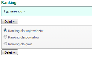 Po Ranking jednostek terytorialnych Kolejną funkcjonalności Banku jest możliwość uzyskania rankingów dla wybranych jednostek