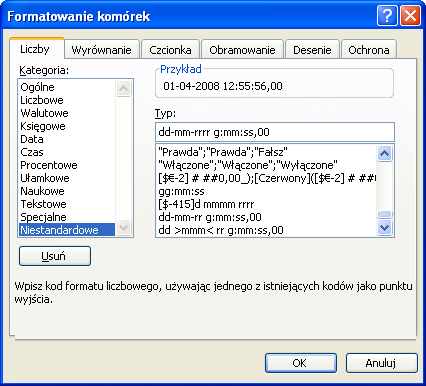 Data i czas W programie MS Excel informacja o dacie i czasie przechowywana jest w postaci liczb rzeczywistych.