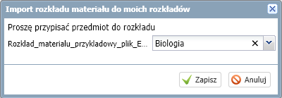 UONET+. Jak opracować rozkład materiału nauczania w Excelu i zaimportować go do modułu Dziennik?5/6 Importowanie pliku w formacie ROZKŁAD do modułu Dziennik 1.