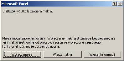 2. Uruchomienie aplikacji Przed pierwszym uruchomieniem aplikacji należy upewnić się, że w programie Microsoft Excel poziom zabezpieczeń makr jest na poziomie co najwyżej średnim.